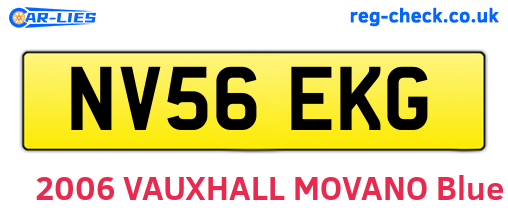 NV56EKG are the vehicle registration plates.