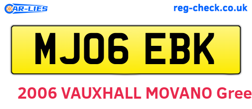 MJ06EBK are the vehicle registration plates.