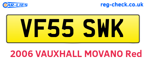 VF55SWK are the vehicle registration plates.