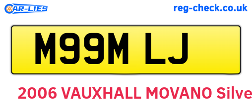 M99MLJ are the vehicle registration plates.
