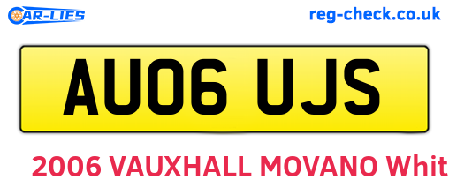 AU06UJS are the vehicle registration plates.