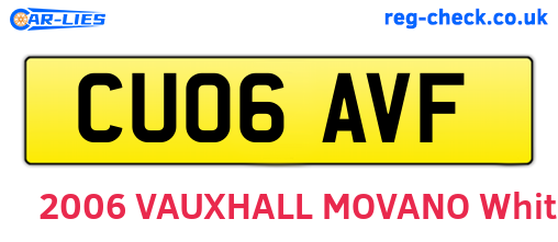 CU06AVF are the vehicle registration plates.