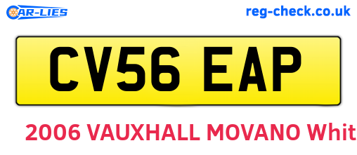 CV56EAP are the vehicle registration plates.
