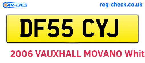 DF55CYJ are the vehicle registration plates.