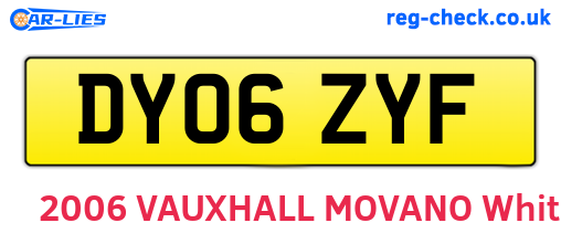 DY06ZYF are the vehicle registration plates.