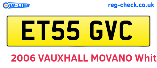 ET55GVC are the vehicle registration plates.