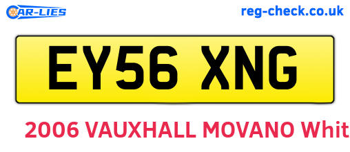 EY56XNG are the vehicle registration plates.