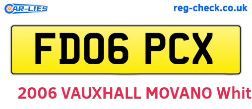 FD06PCX are the vehicle registration plates.