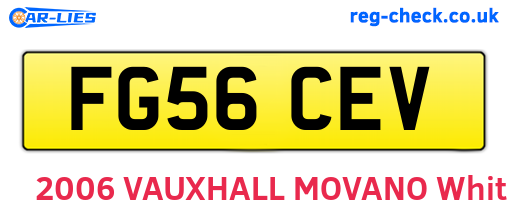 FG56CEV are the vehicle registration plates.
