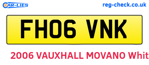 FH06VNK are the vehicle registration plates.