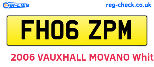 FH06ZPM are the vehicle registration plates.