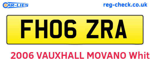 FH06ZRA are the vehicle registration plates.
