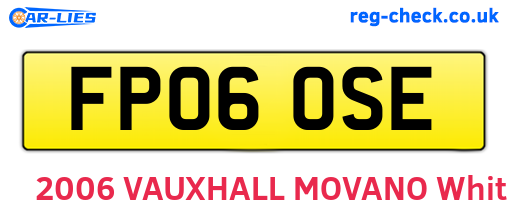 FP06OSE are the vehicle registration plates.