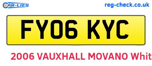 FY06KYC are the vehicle registration plates.