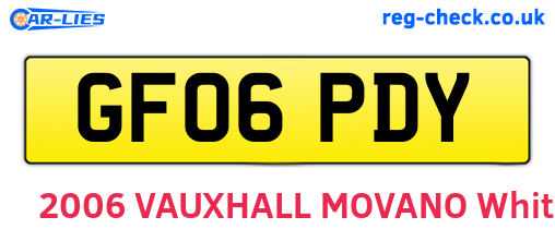 GF06PDY are the vehicle registration plates.