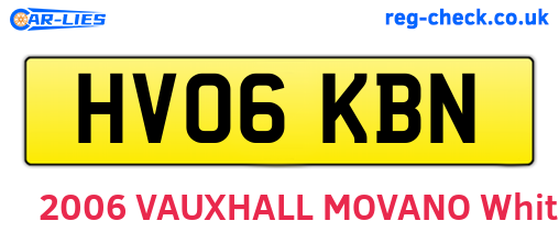 HV06KBN are the vehicle registration plates.