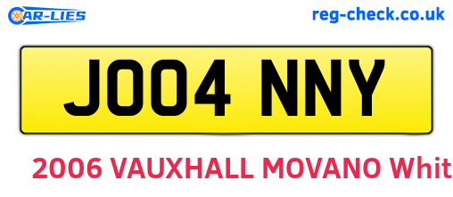 JO04NNY are the vehicle registration plates.