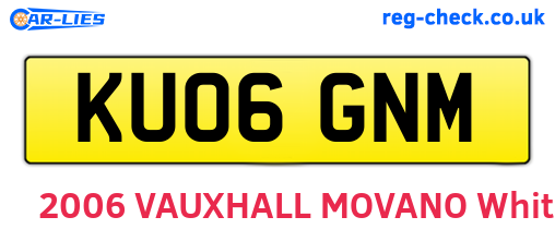 KU06GNM are the vehicle registration plates.
