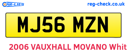 MJ56MZN are the vehicle registration plates.