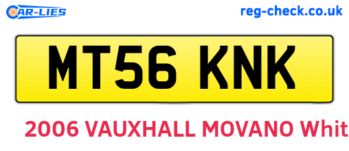 MT56KNK are the vehicle registration plates.