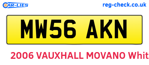 MW56AKN are the vehicle registration plates.