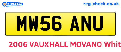 MW56ANU are the vehicle registration plates.