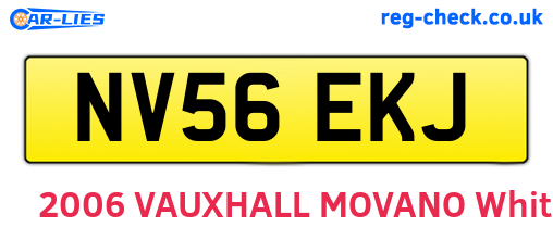 NV56EKJ are the vehicle registration plates.