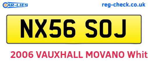 NX56SOJ are the vehicle registration plates.