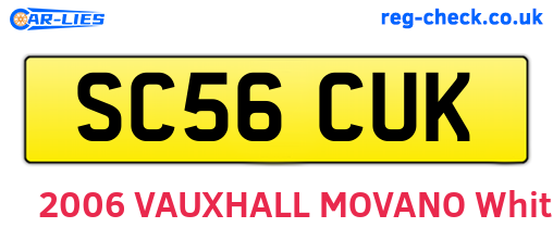 SC56CUK are the vehicle registration plates.