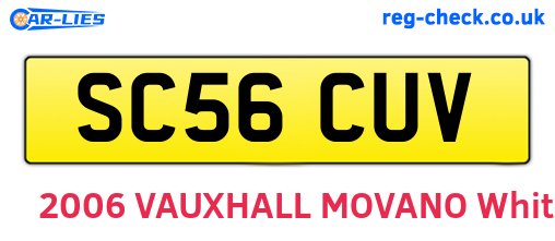 SC56CUV are the vehicle registration plates.