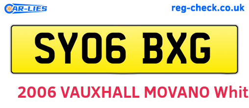 SY06BXG are the vehicle registration plates.