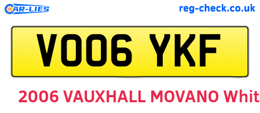 VO06YKF are the vehicle registration plates.