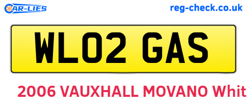 WL02GAS are the vehicle registration plates.