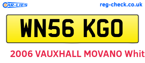 WN56KGO are the vehicle registration plates.