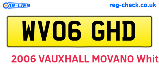 WV06GHD are the vehicle registration plates.