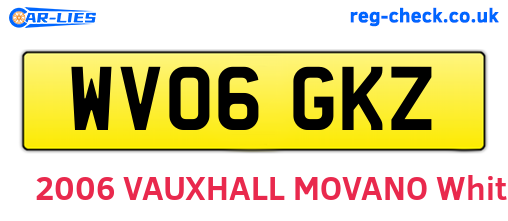 WV06GKZ are the vehicle registration plates.