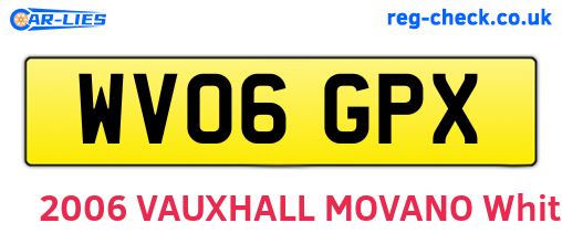 WV06GPX are the vehicle registration plates.