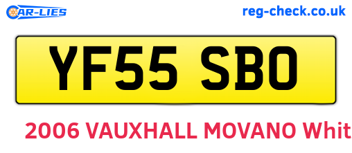 YF55SBO are the vehicle registration plates.