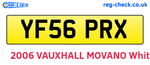 YF56PRX are the vehicle registration plates.