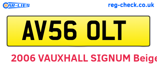 AV56OLT are the vehicle registration plates.