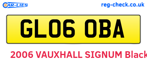 GL06OBA are the vehicle registration plates.