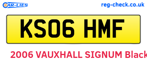 KS06HMF are the vehicle registration plates.