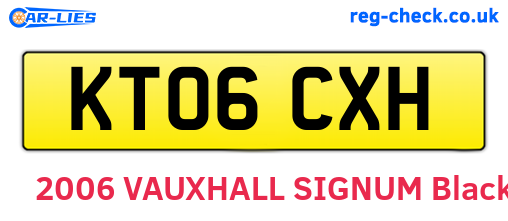 KT06CXH are the vehicle registration plates.