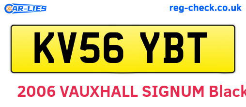 KV56YBT are the vehicle registration plates.