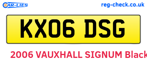 KX06DSG are the vehicle registration plates.