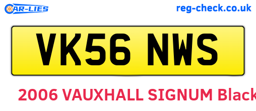 VK56NWS are the vehicle registration plates.