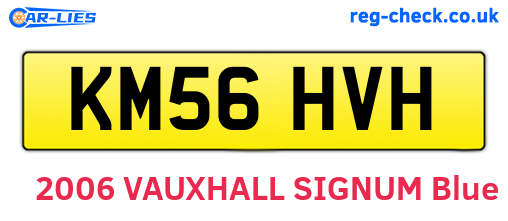 KM56HVH are the vehicle registration plates.