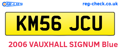 KM56JCU are the vehicle registration plates.
