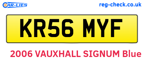 KR56MYF are the vehicle registration plates.