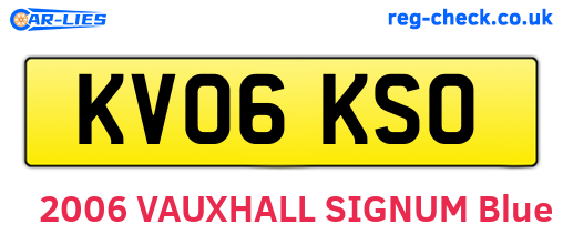 KV06KSO are the vehicle registration plates.